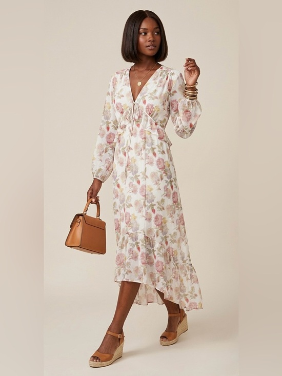 The Kooples Dresses & Skirts - NWT The Kooples Pink Floral Silk Ruffle Maxi Dress Luxury Size 2 Medium $715